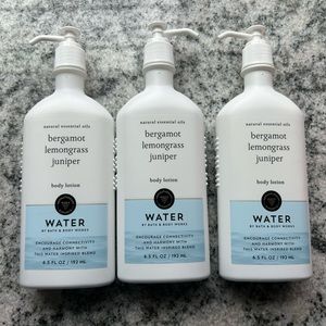 3 BATH & BODY WORKS Aromatherapy  Water Bergamot Lemongrass Juniper body lotion